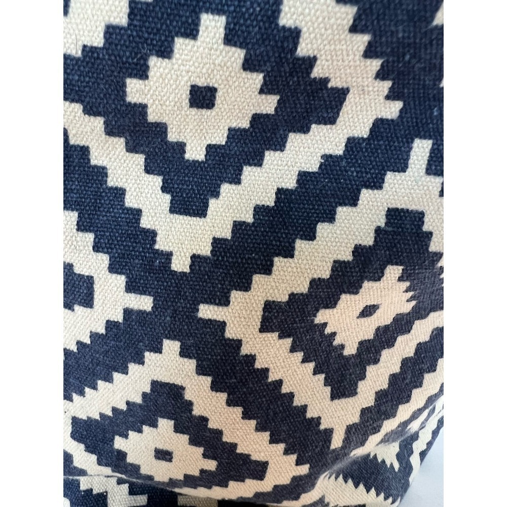 Summer & Rose Nautical Tote, Geometric Pattern, Rope Handles, Blue & White - Picture 14 of 16